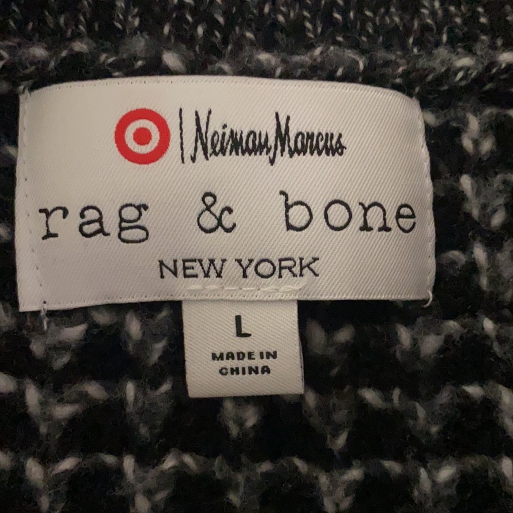 Neiman Marcus Rag & Bone men’s black/gray cardigan knit sweater Size Large - Picture 8 of 9